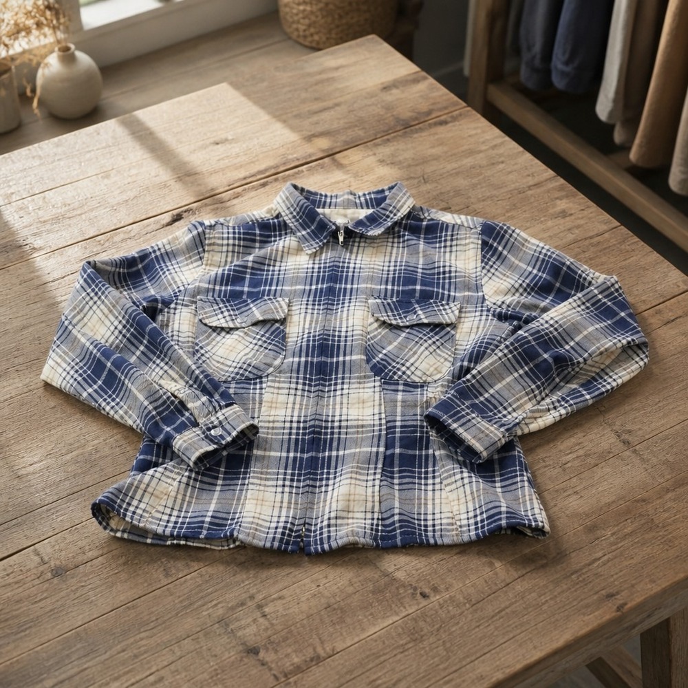 Vintage Big Star & Co. Plaid Zip-Up Crop Jacket